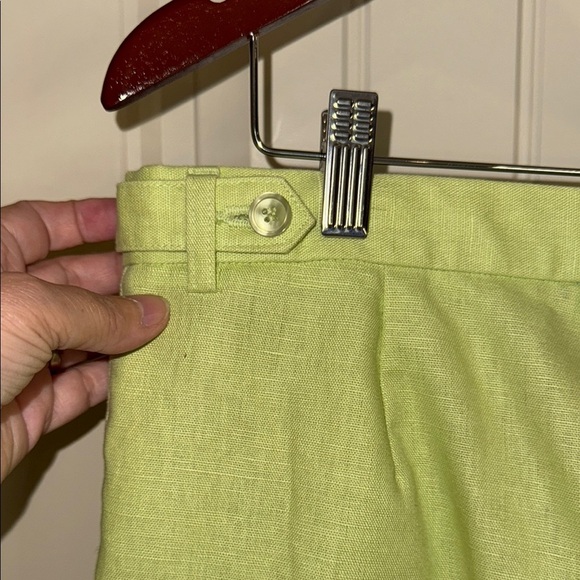 Liz Claiborne Pants Lime Green Wide Leg Linen Cotton Women’s Size 12 - Picture 4 of 13